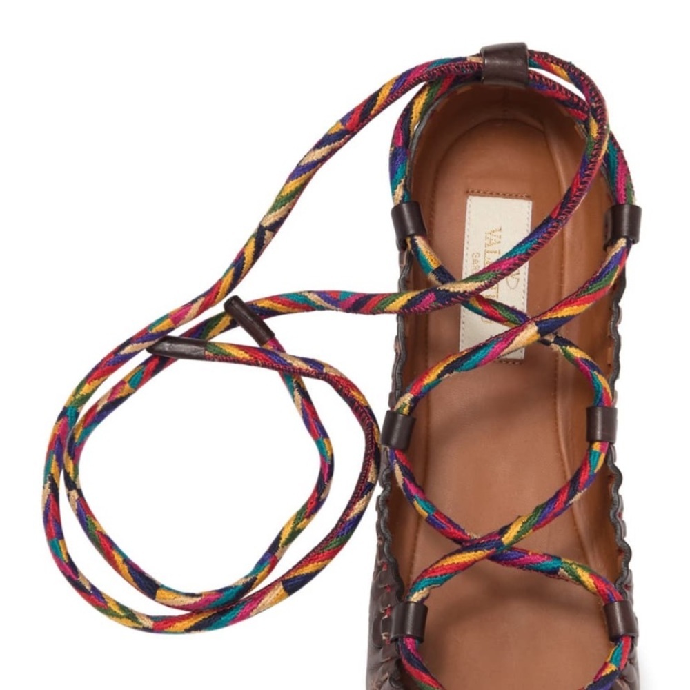 Valentino Garavani Ankle Tie Ballet Flats Leather - Picture 3 of 16